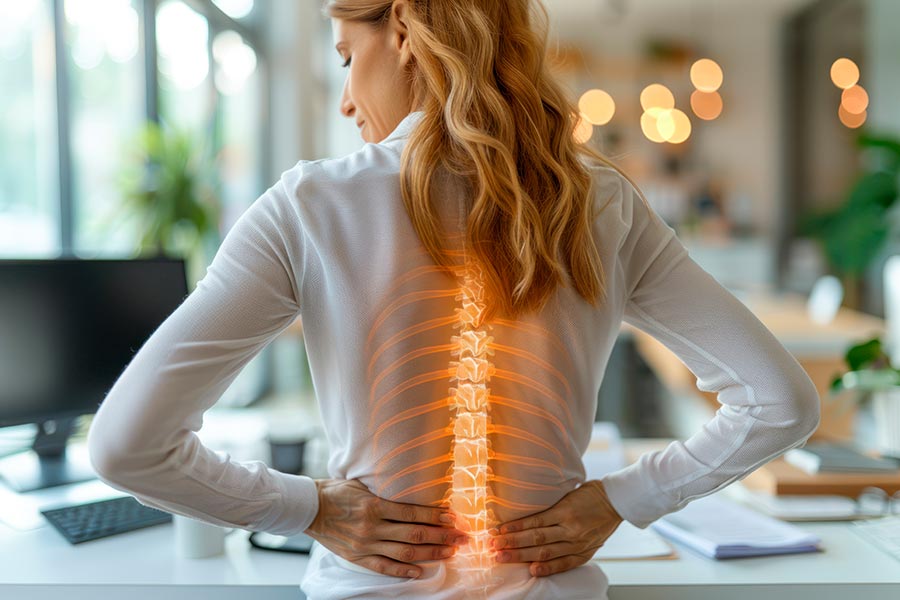 dolor de espalda por una mala colocación columna